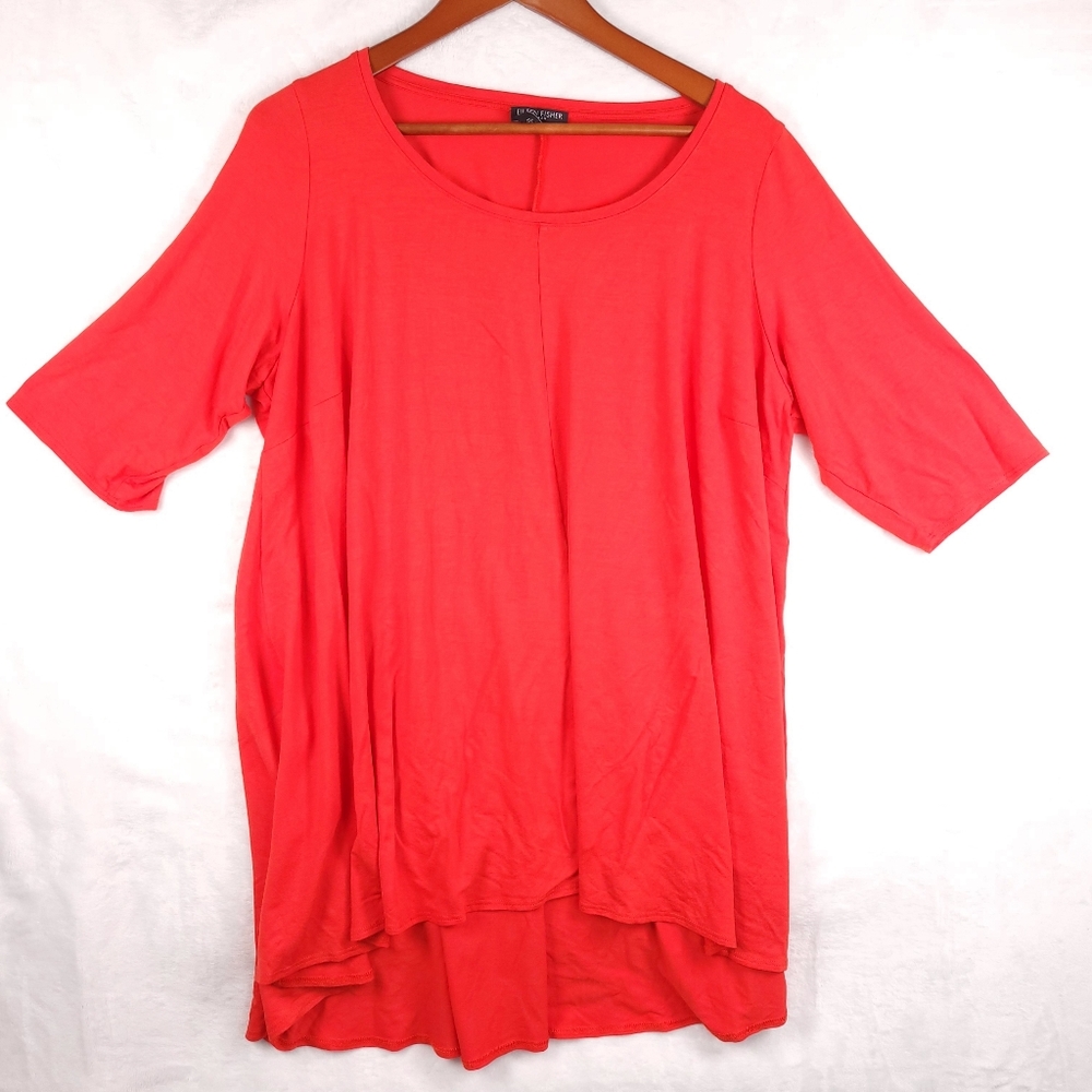 Eileen Fisher Short Sleeve Tunic Tee 2X